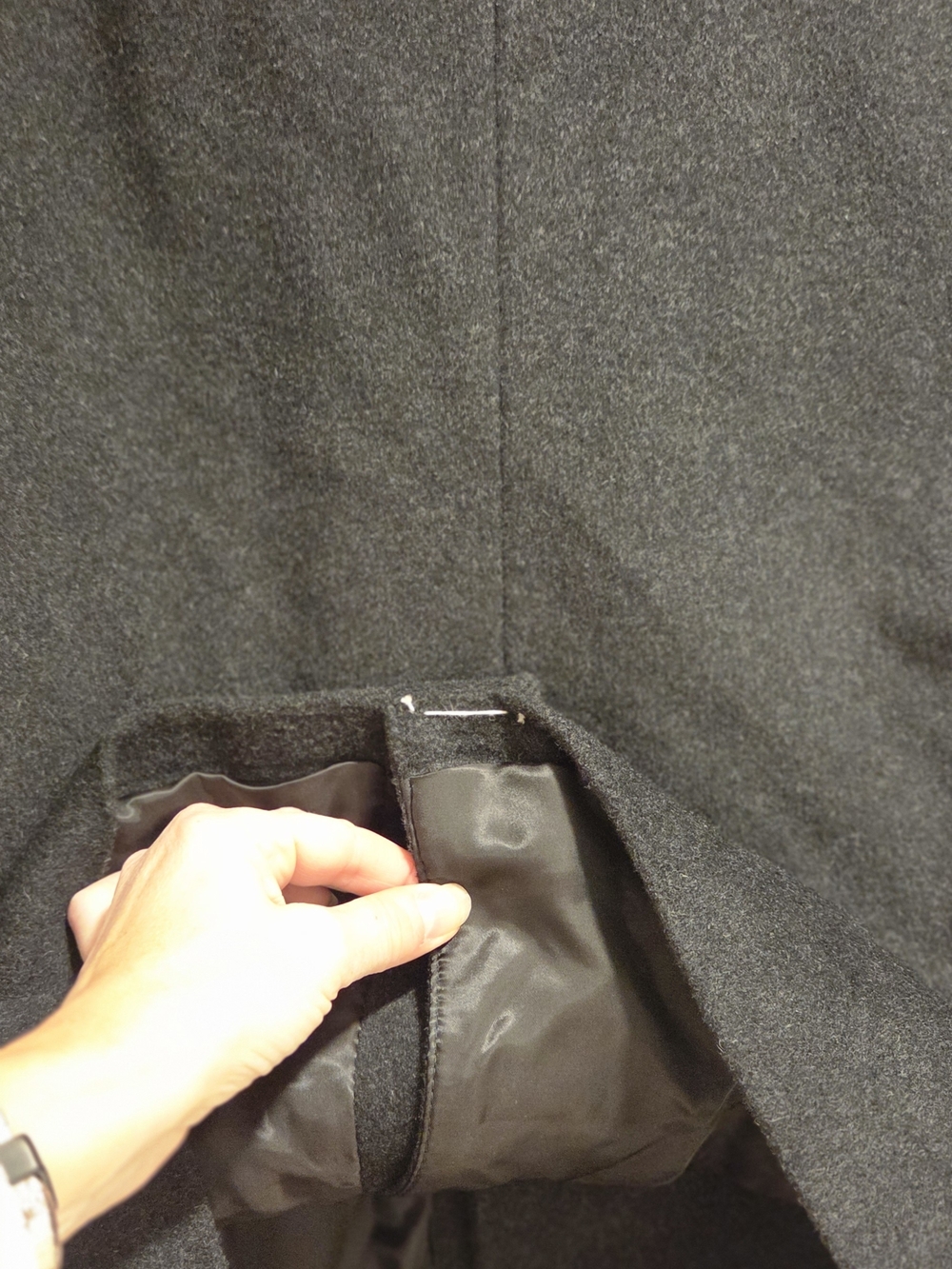 NWOT Banana Republic Men's Wool Cashmere Blend Peacoat - Charcoal Gray Size L - Picture 4 of 9